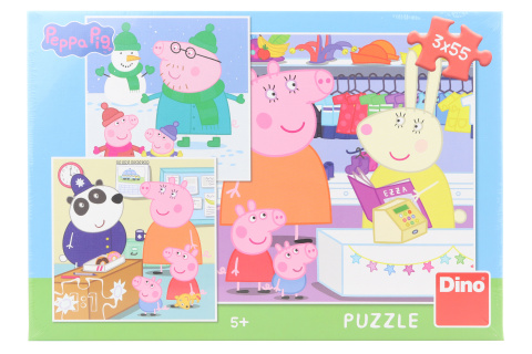 Puzzle Peppa Pig: veselé odpoledne 3 x 55 dílků
