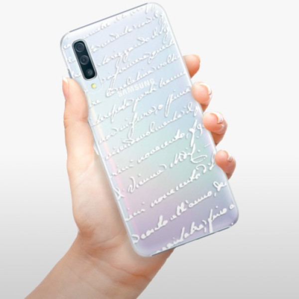 Plastové pouzdro iSaprio - Handwriting 01 - white - Samsung Galaxy A50