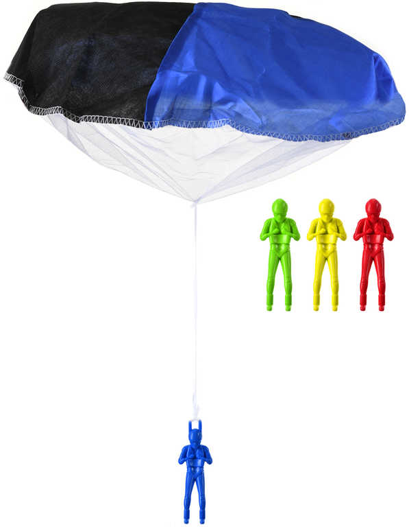 Parašutista létající figurka 10cm s padákem 2 druhy 4 barvy v sáčku