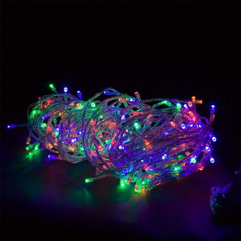 VOLTRONIC Vánoční řetěz 20 m, 200 LED, barevný, ovladač