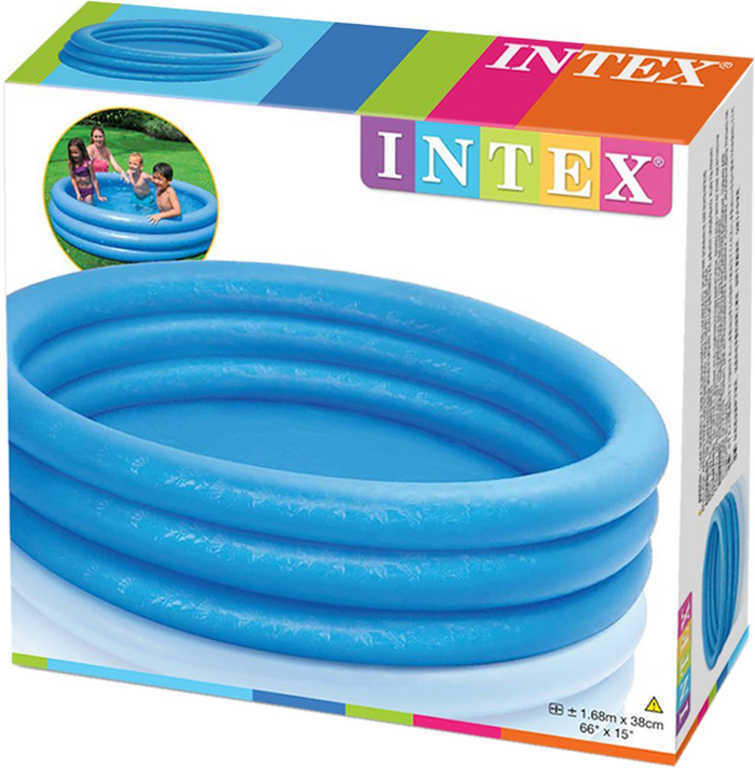 INTEX Bazén kulatý Crystal 168x40cm nafukovací modrý 3 komory 58446