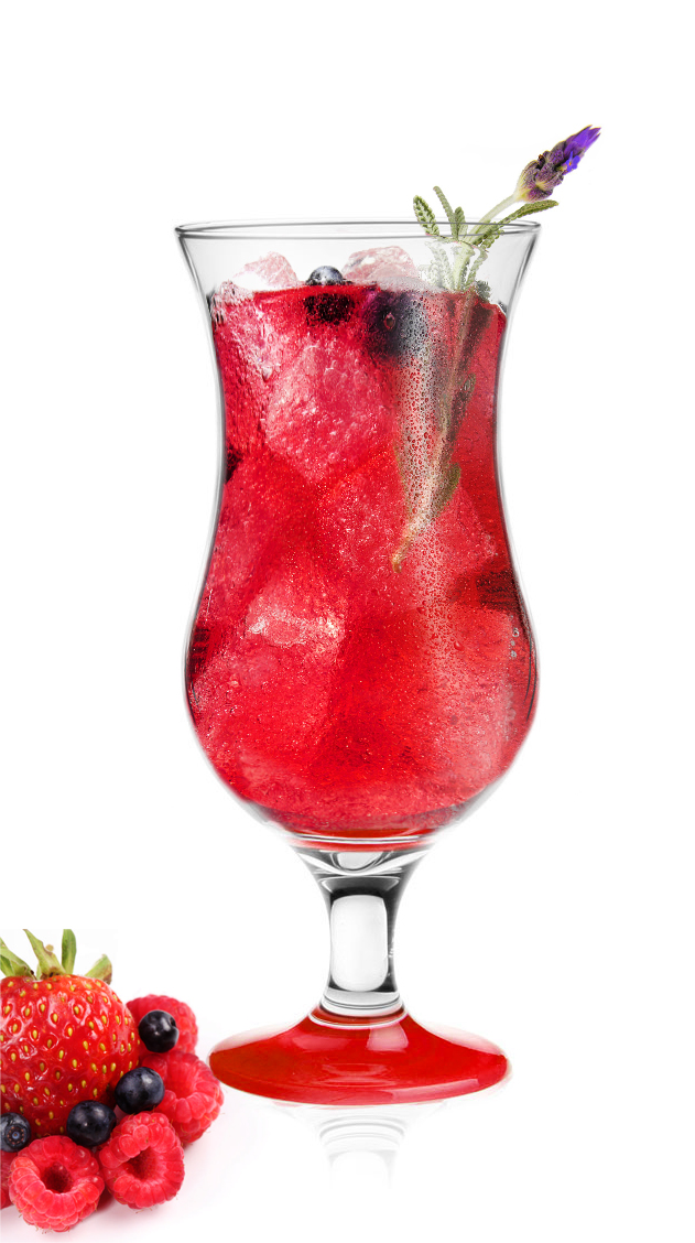Koktejlová sklenice - 420ml, červený podstavec