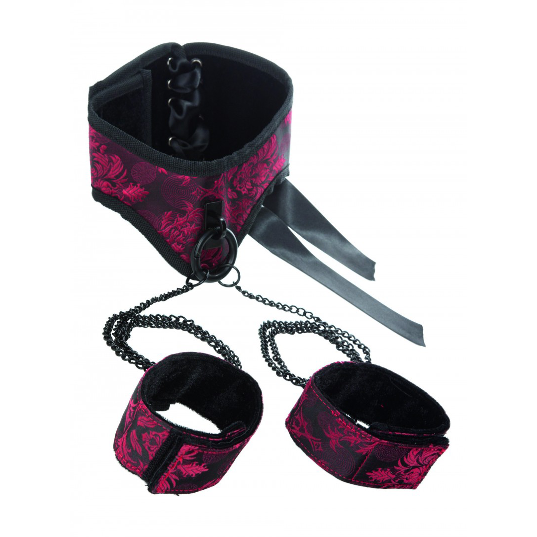 Poutací set Scandal Posture Collar with Cuffs