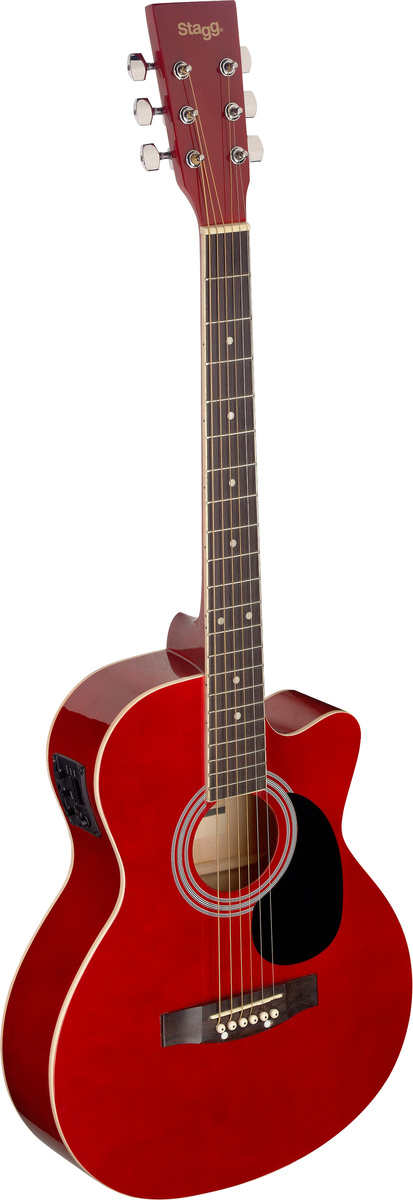 Stagg SA20ACE-RED, elektroakustická kytara typu Auditorium