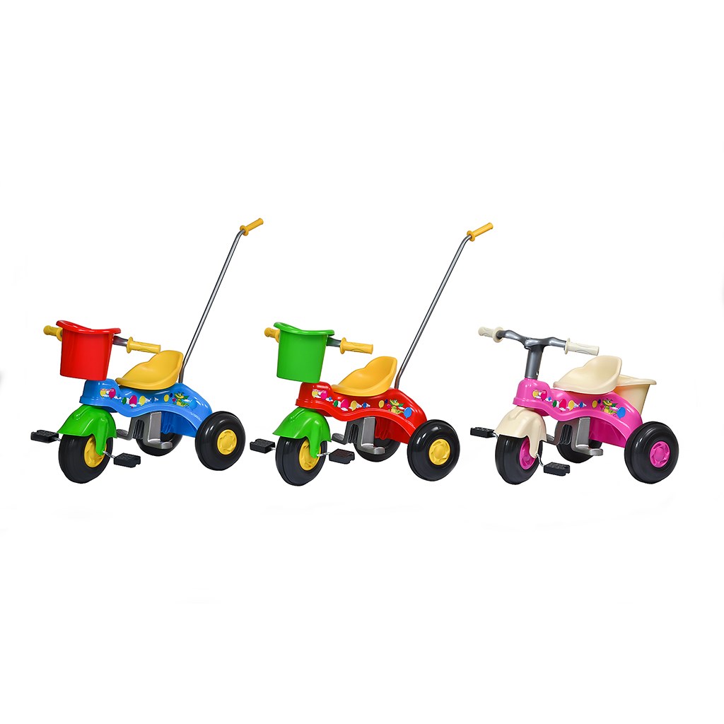 BAYO JUNIOR - Dětská šlapací tříkolka s vodící tyčí - varianty