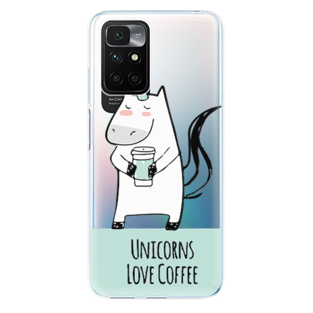Odolné silikonové pouzdro iSaprio - Unicorns Love Coffee - Xiaomi Redmi 10