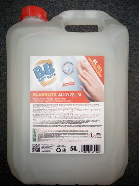 Bezoplachový dezinfikační gel na ruce s Aloe Vera - kanystr 5 litrů