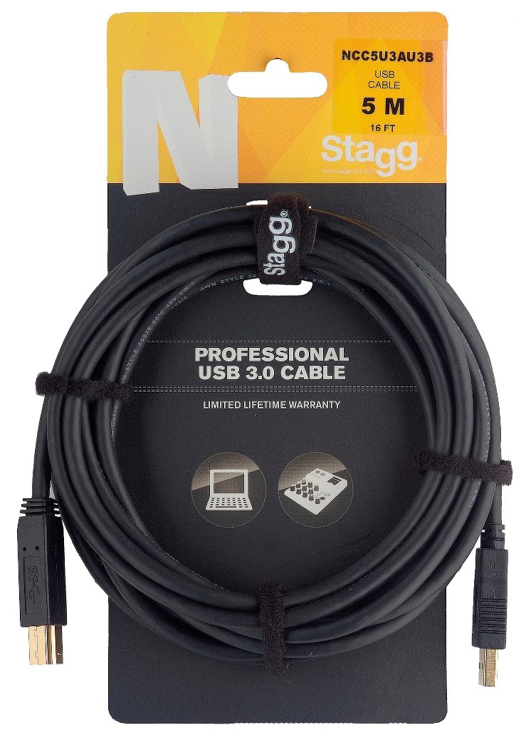 Stagg NCC5U3AU3B, USB kabel/STD A-B 3.0 5m