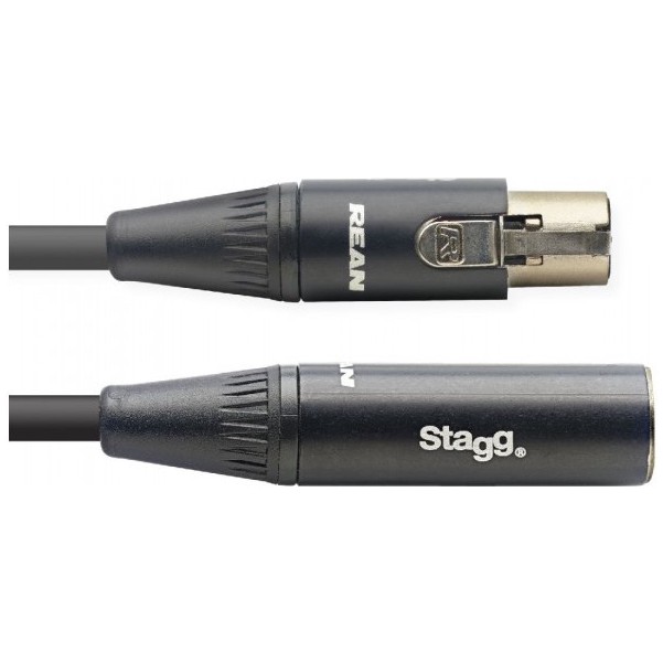 Stagg NAC1.5MX4FMX4MR, linkový kabel mini XLR 4-pin samec/mini XLR 4-pin samice, 1,5m