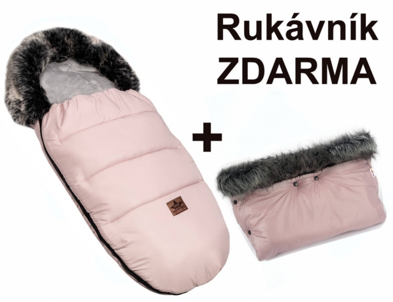 zimni-fusak-fluffy-s-kozesinou-rukavnik-zdarma-baby-nellys-50-x-100cm-ruzovy