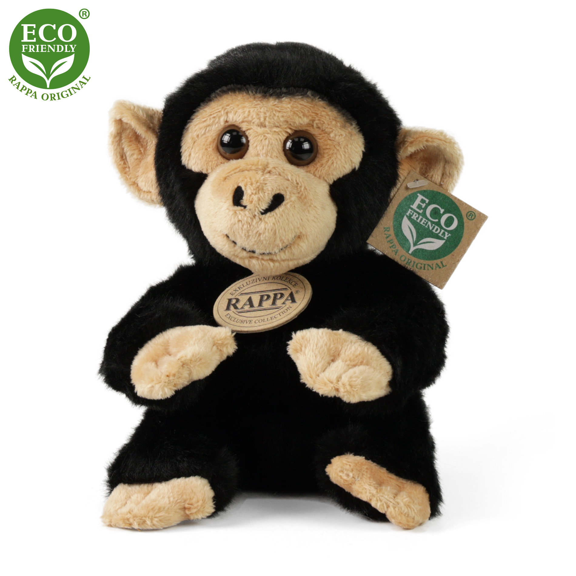 Rappa Eco-Friendly - Plyšová opice šimpanz sedící 18 cm