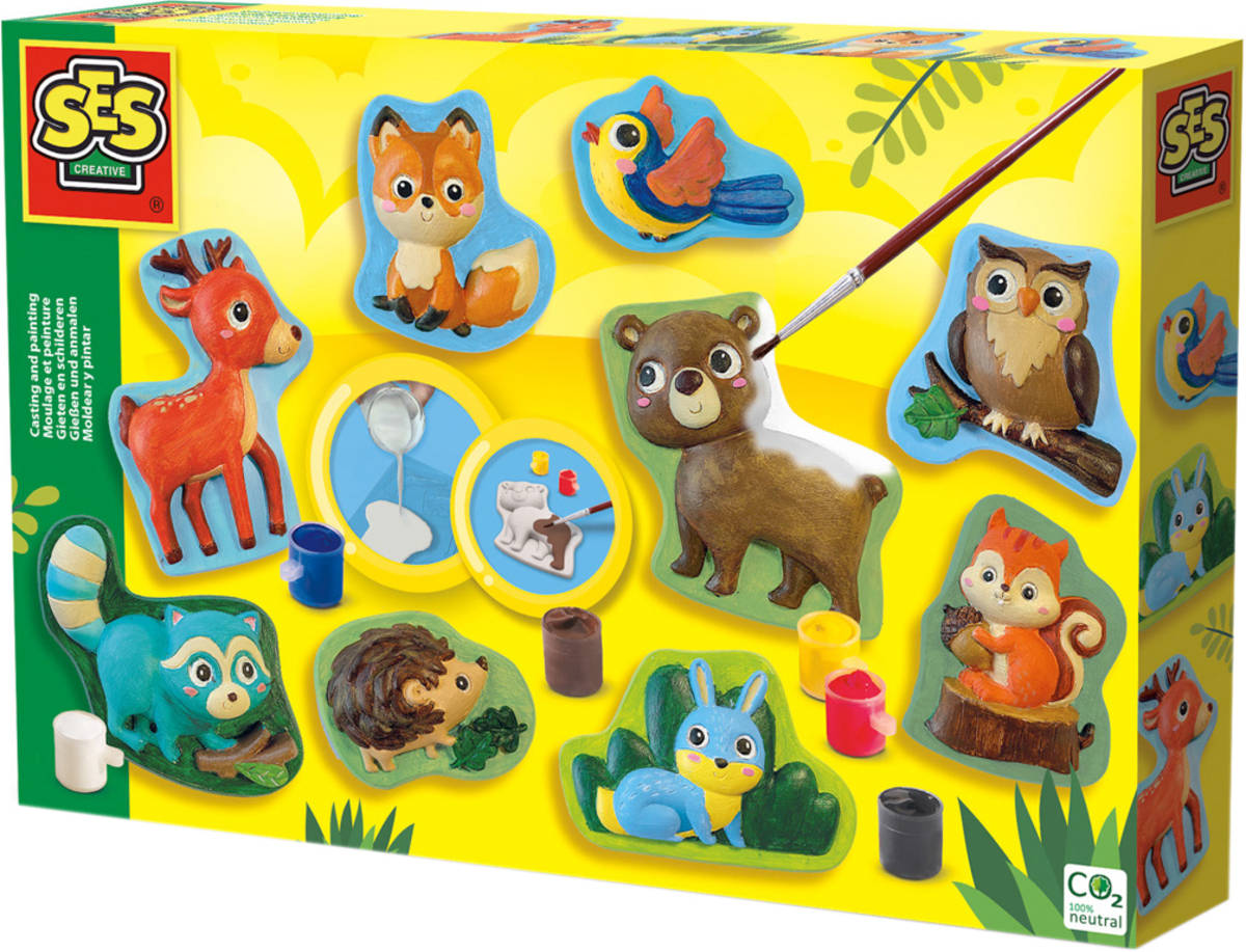 SES CREATIVE Odlévání a malování ze sádry lesní zvířata kreativní set v krabici