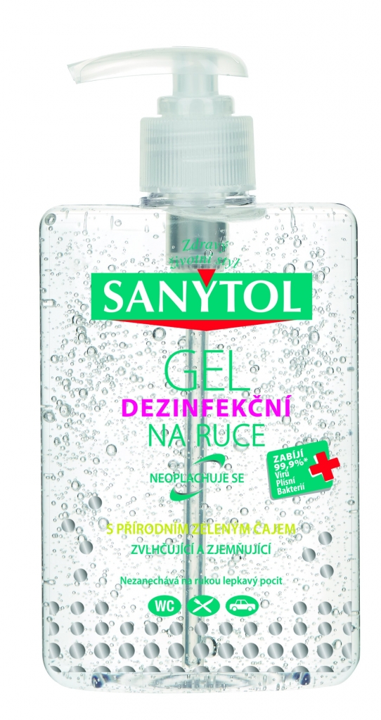 Sanytol Dezinfekční gel na ruce s přírodním zeleným čajem 250 ml
