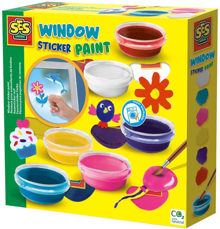 SES CREATIVE Barvy na malování okenních obrázků kreativní set v krabici