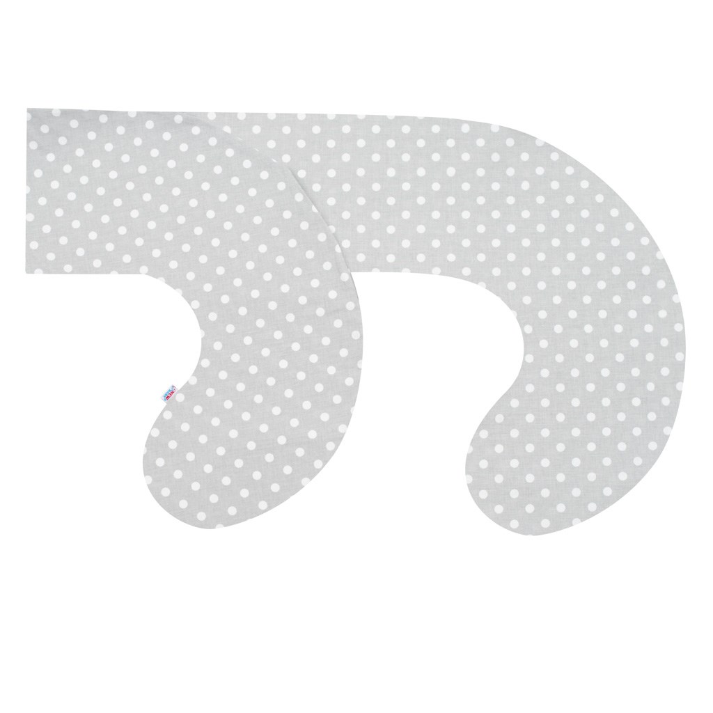 Povlak na kojící polštář - ve tvaru C New Baby XL šedý s puntíky - šedá