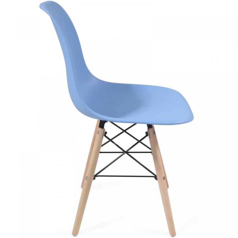 Miadomodo Sada 4 jídelních židlí s plastovým sedákem, modrá