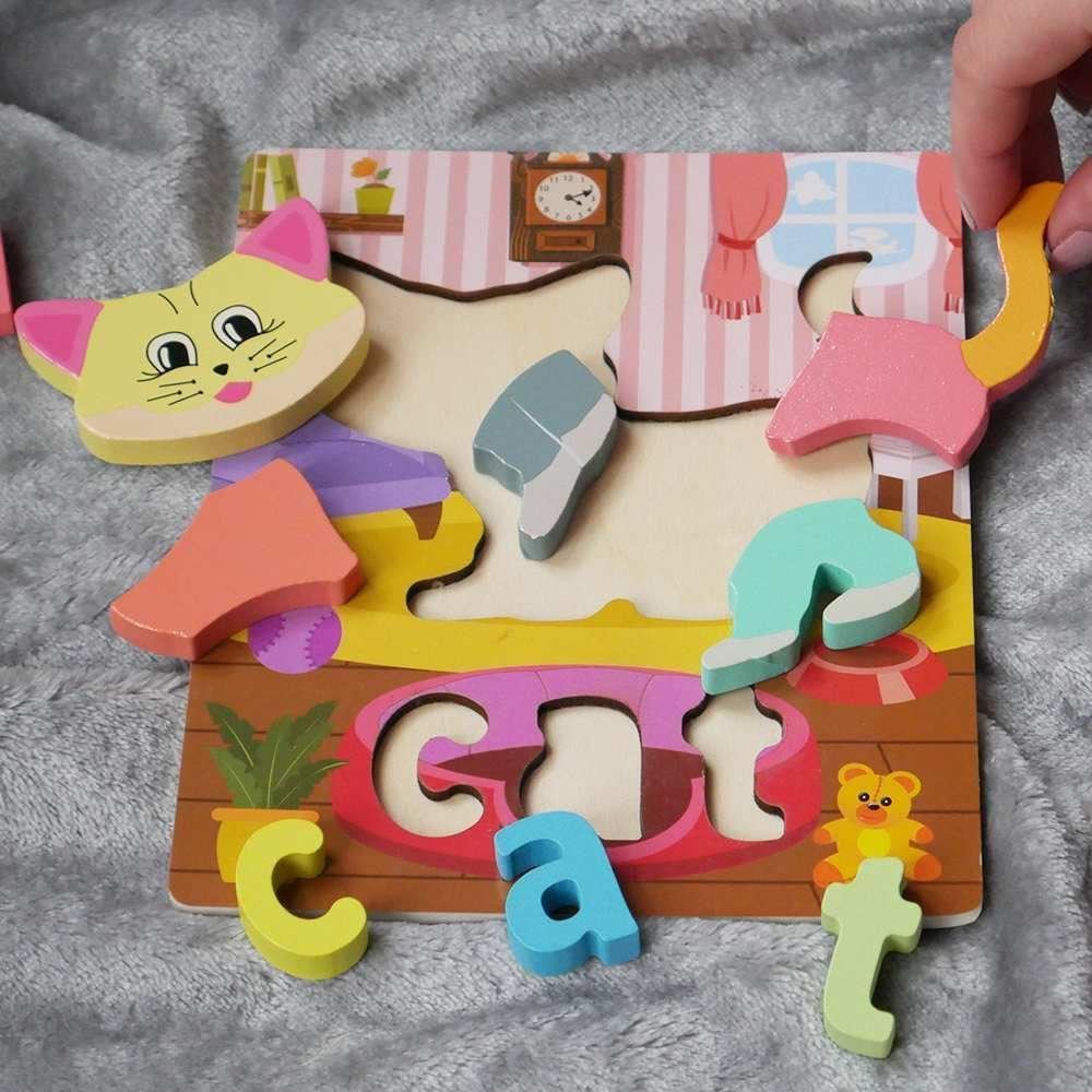 4Leaders Hračky - Anglické puzzle pro nejmenší - kočička