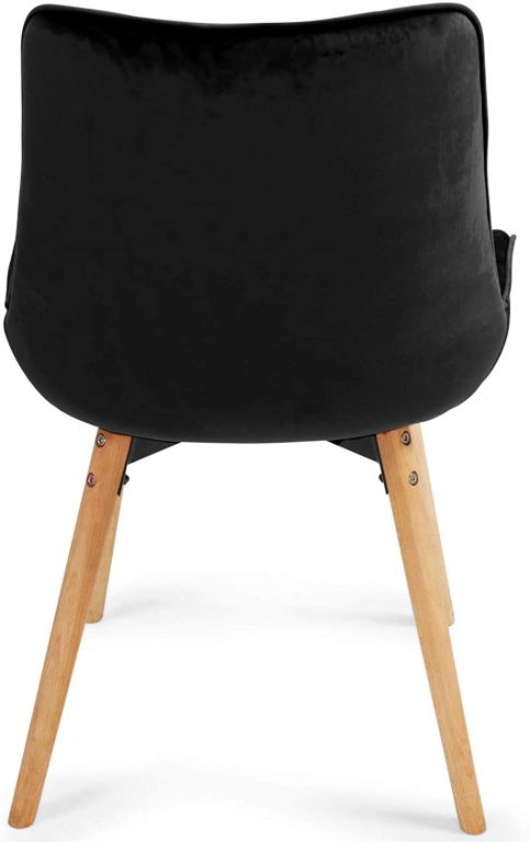 MIADOMODO Sada prošívaných jídelních židlí, černá, 2 ks