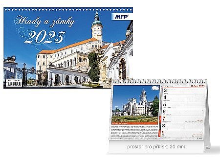 Kalendář 2023 stolní Hrady a zámky (DS = 5 ks)