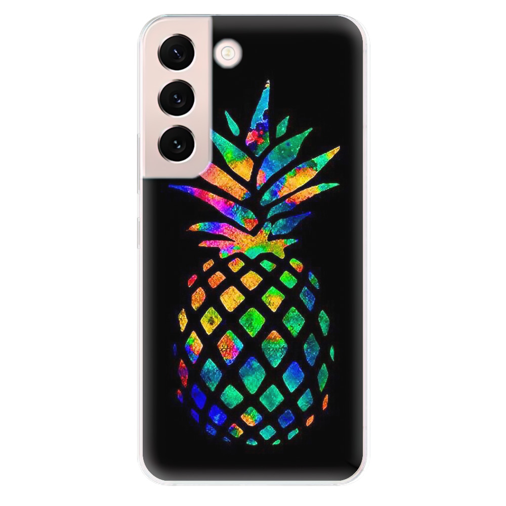 Odolné silikonové pouzdro iSaprio - Rainbow Pineapple - Samsung Galaxy S22 5G