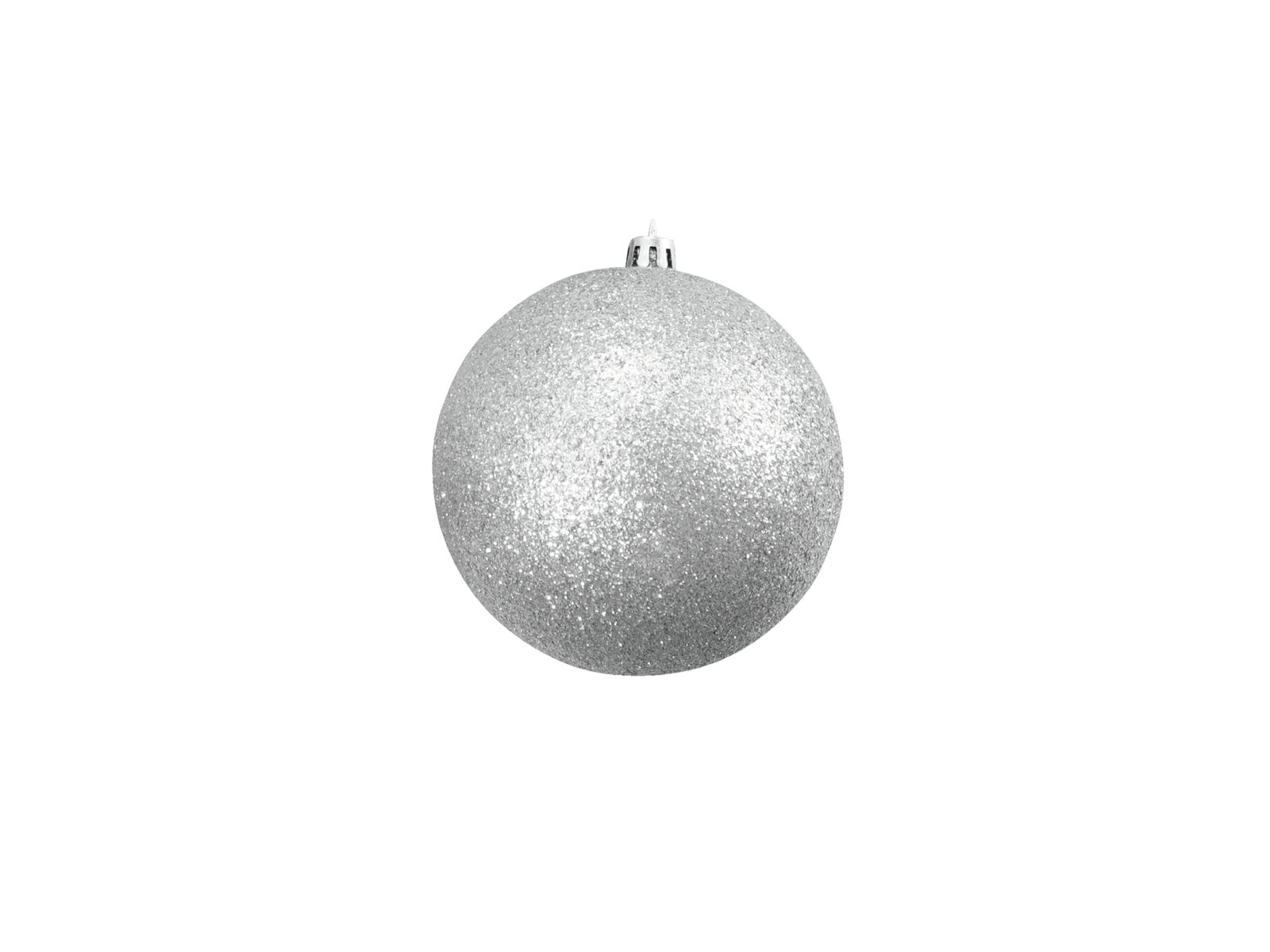 Vánoční dekorační ozdoby, 10 cm, stříbrná se třpytkami, 4 ks