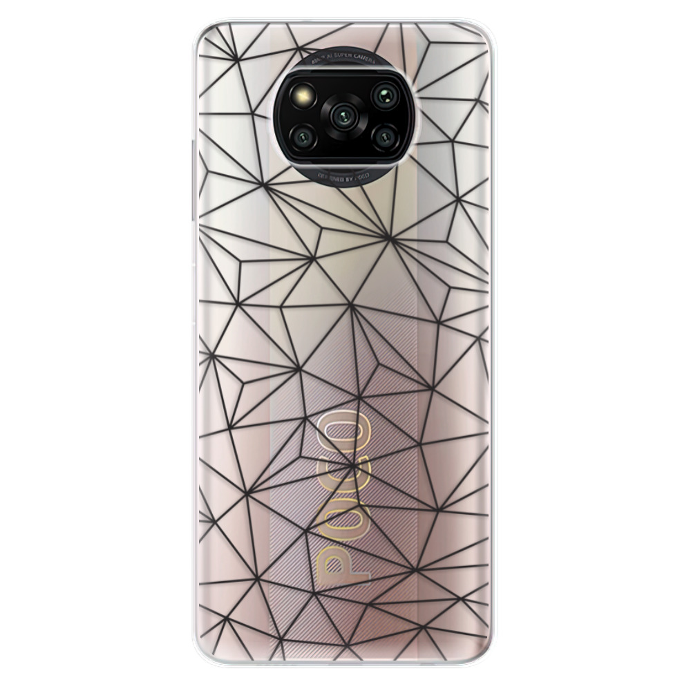 Odolné silikonové pouzdro iSaprio - Abstract Triangles 03 - black - Xiaomi Poco X3 Pro / X3 NFC