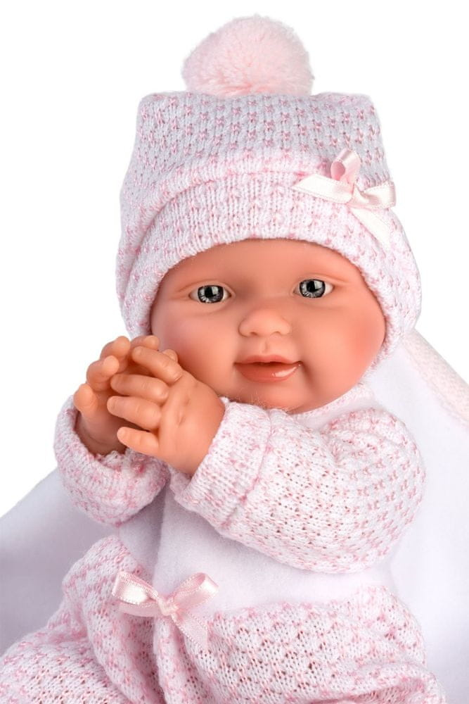 Llorens New Born holčička pletený obleček 26 cm