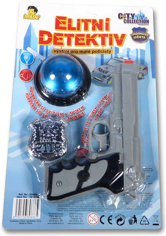 Set City Collection elitní detektiv pistol s majákem a odznakem Světlo Zvuk
