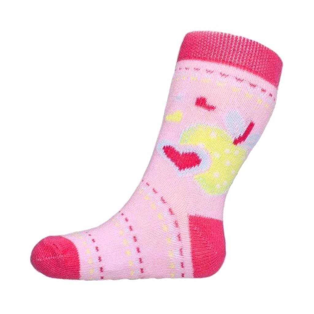 Kojenecké ponožky New Baby s ABS s jablíčkem - růžová/80 (9-12m)