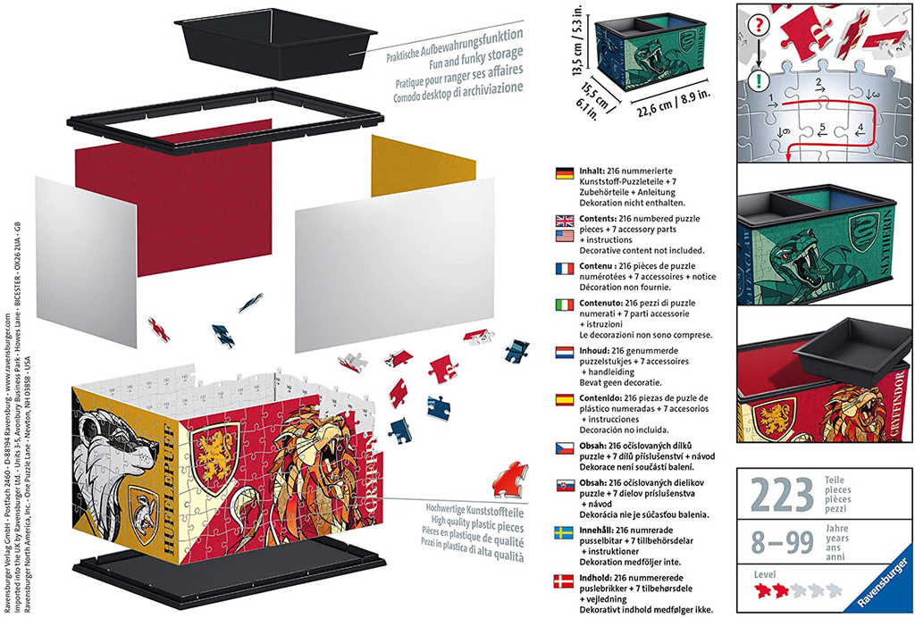 RAVENSBURGER Puzzle 3D box Harry Potter úložná krabice 216 dílků plast