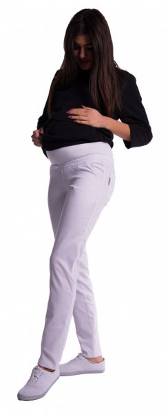 Be MaaMaa Těhotenské kalhoty s mini těhotenským pásem - modré, vel. M - M (38)