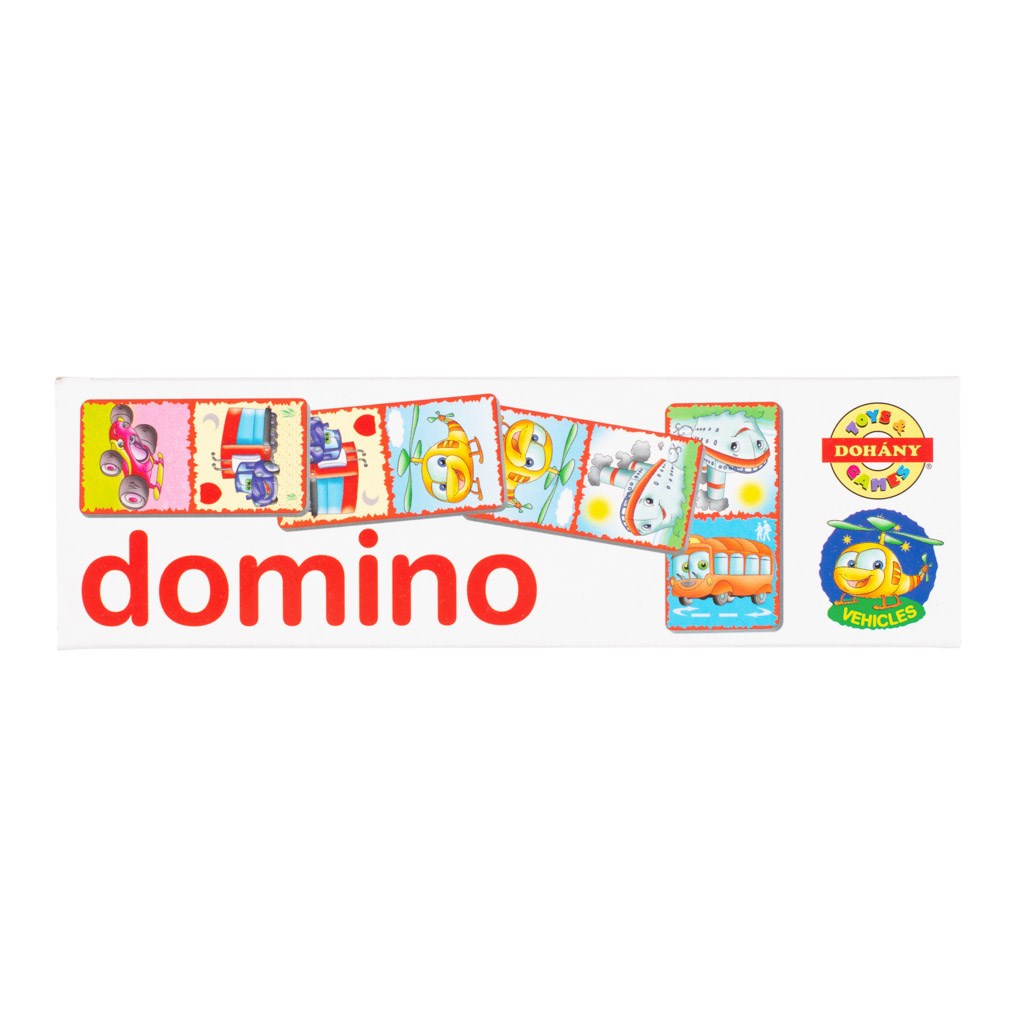 Dětské domino - Vehicles - bílá