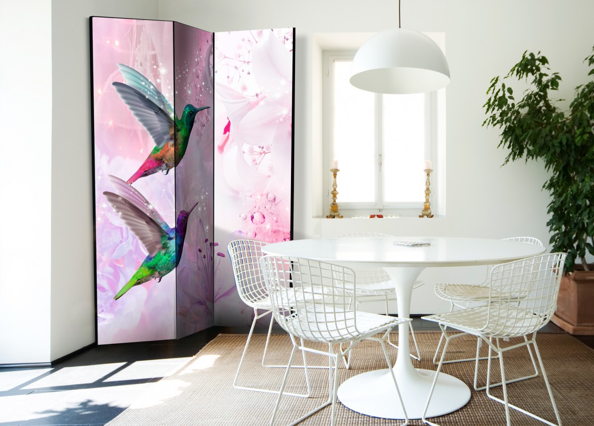 Paraván barevní kolibříci I - 135x172 cm