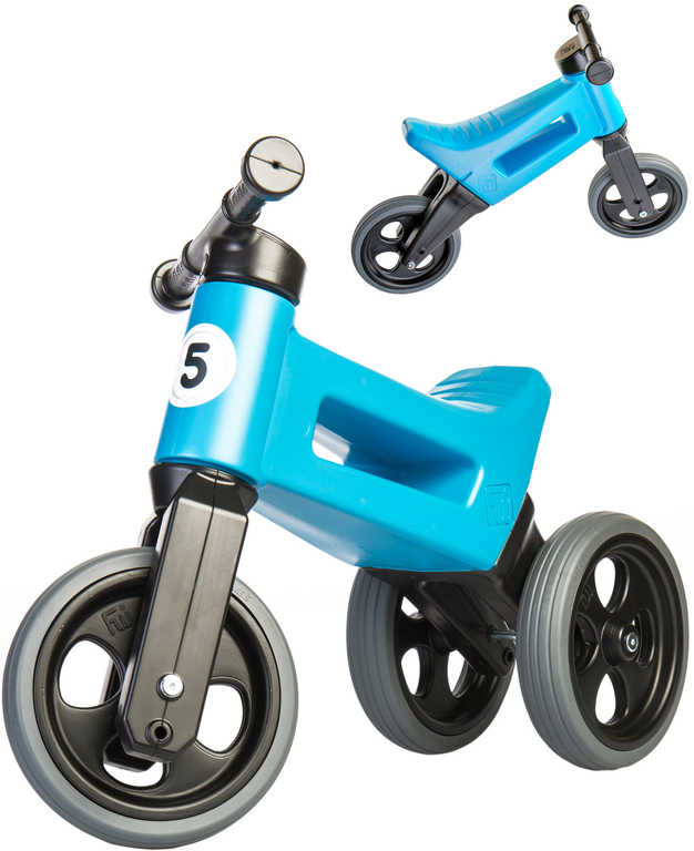 Dětské odrážedlo Funny Wheels Rider Sport 2v1 odstrkovadlo Modré plast