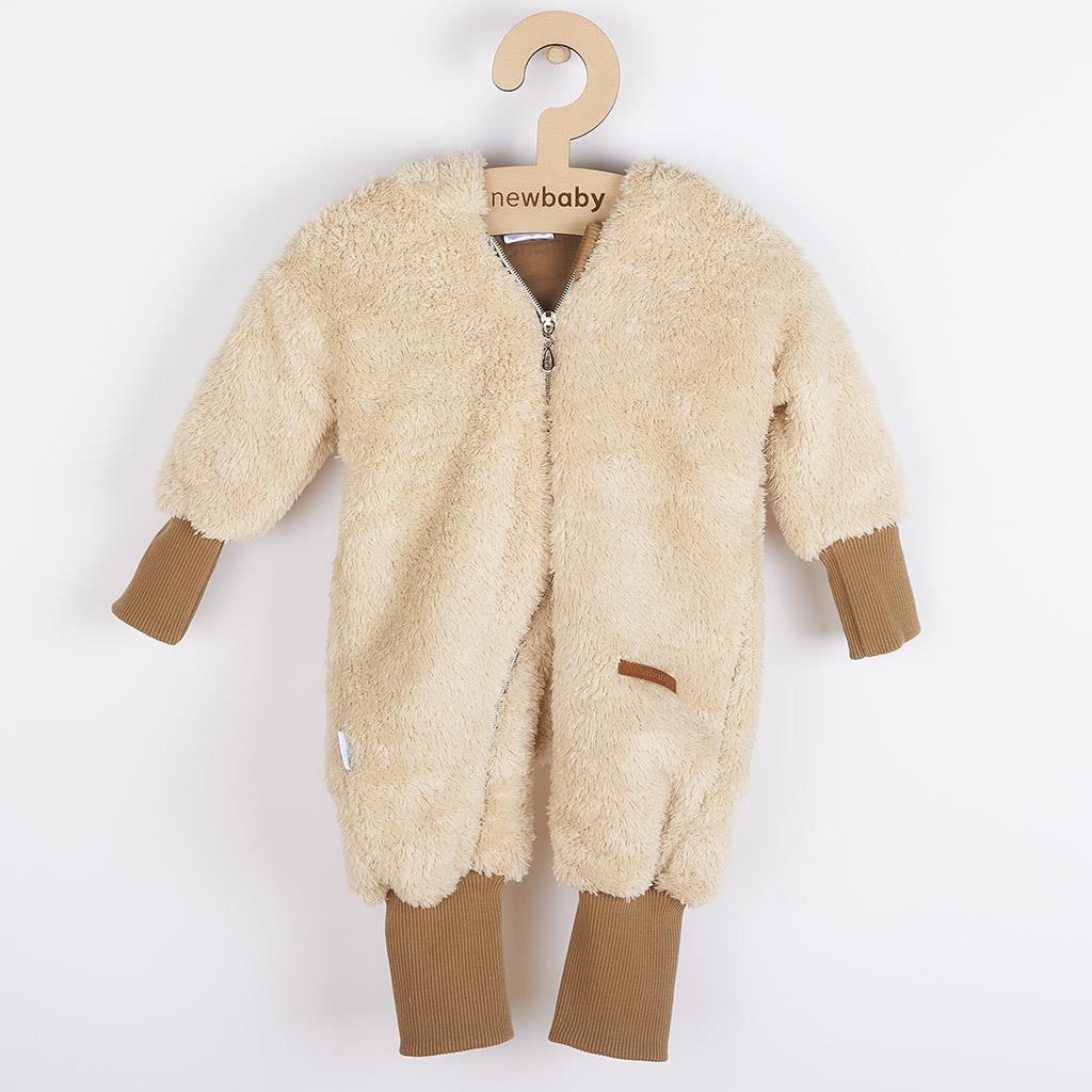 Luxusní dětský zimní overal New Baby Teddy bear - béžová/68 (4-6m)