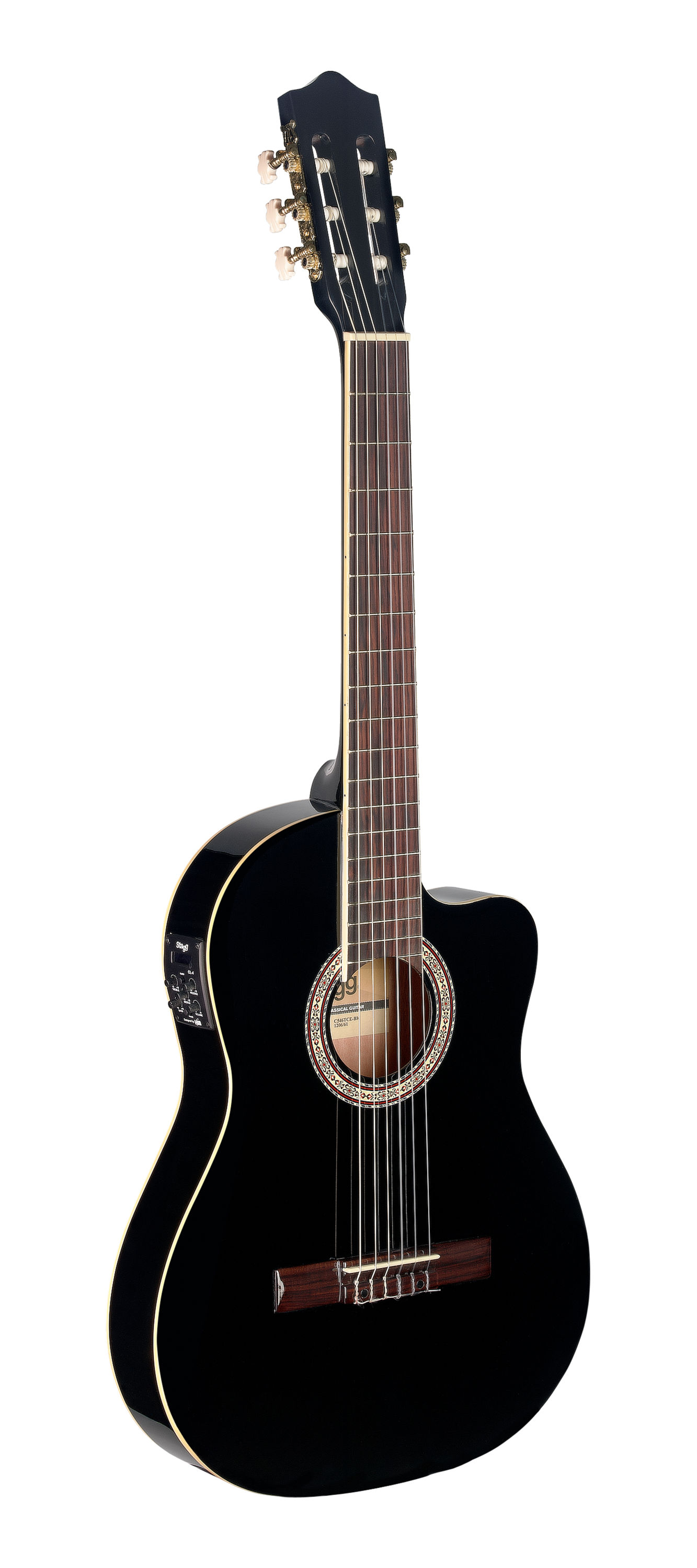 Stagg C546TCE BK, elektroakustická klasická kytara, černá