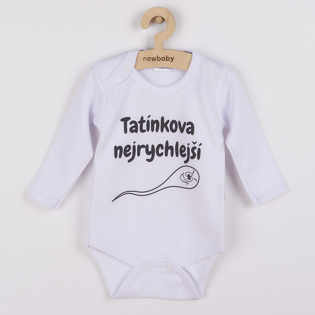 Body s potiskem New Baby Tatínkova nejrychlejší - dárkové balení - bílá/62 (3-6m)