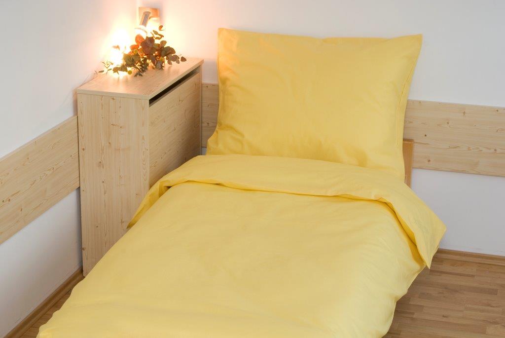 Povlečení bavlna UNI 140x200, 70x90cm Sytě žlutá, Výběr zapínání: - hotelový uzávěr