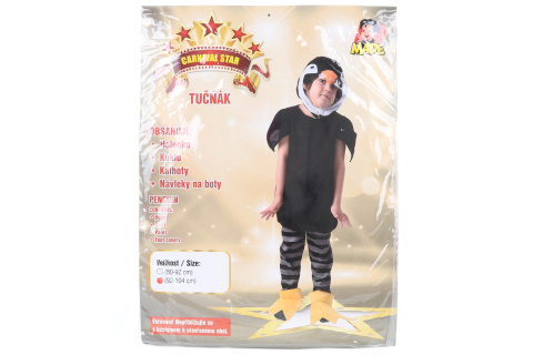 Šaty na karneval - tučňák, 92 - 104 cm