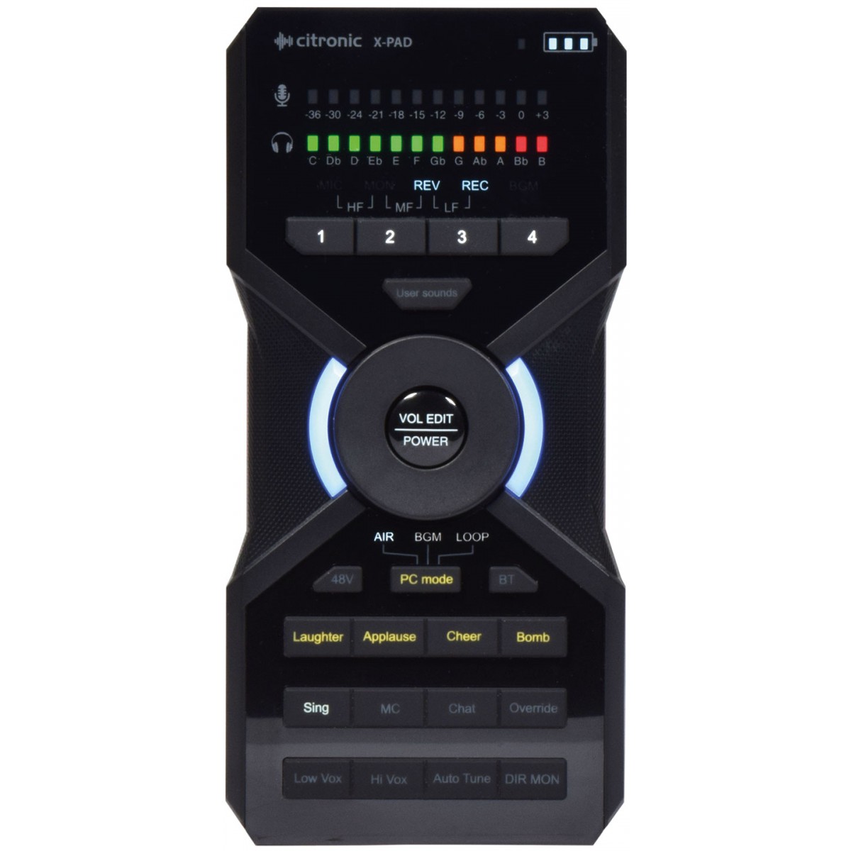 Citronic X-PAD, přenosné audio rozhraní a mikrofonní procesor