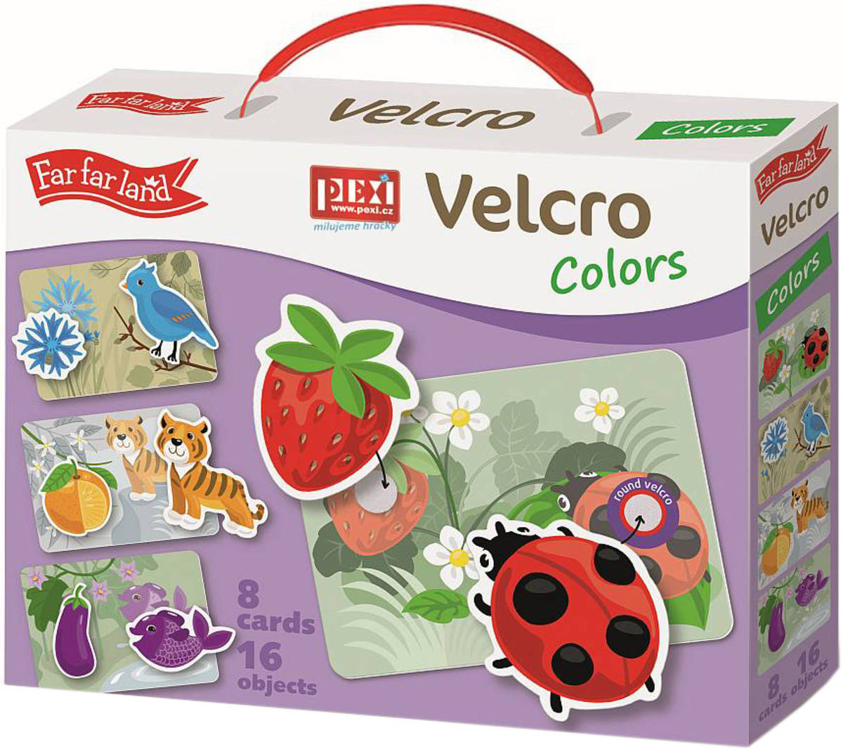 PEXI Velcro skládačky - Barvy (Colors) 24 dílků skládačka zvířátka v krabici