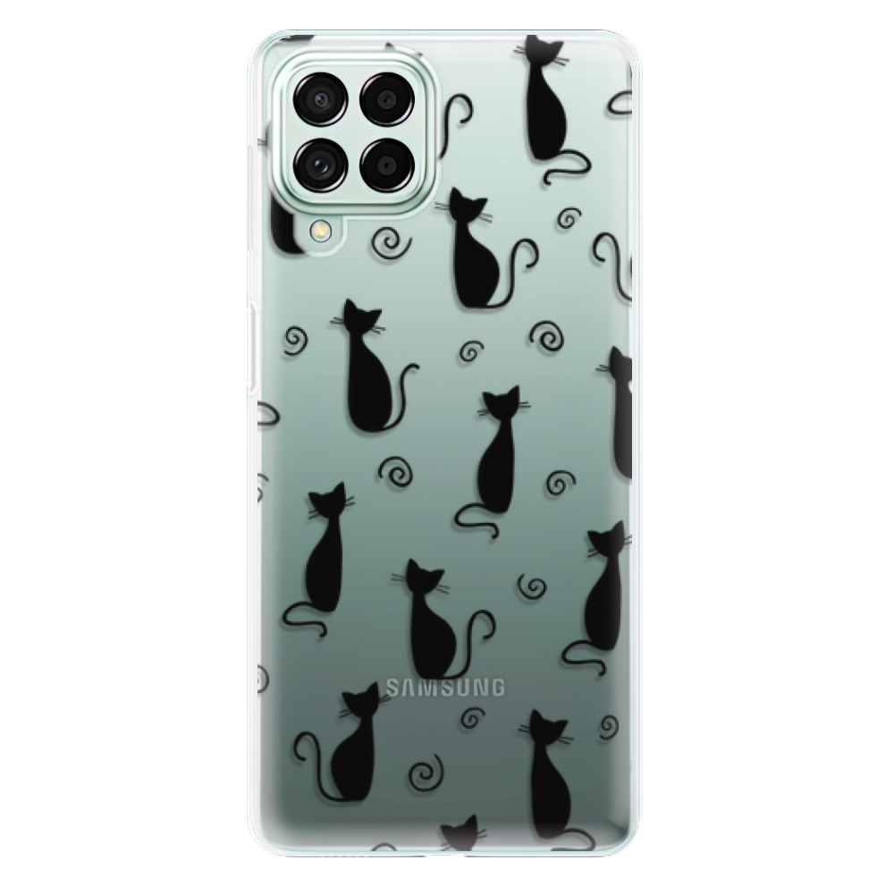 Odolné silikonové pouzdro iSaprio - Cat pattern 05 - black - Samsung Galaxy M53 5G