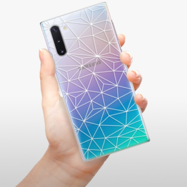 Plastové pouzdro iSaprio - Abstract Triangles 03 - white - Samsung Galaxy Note 10