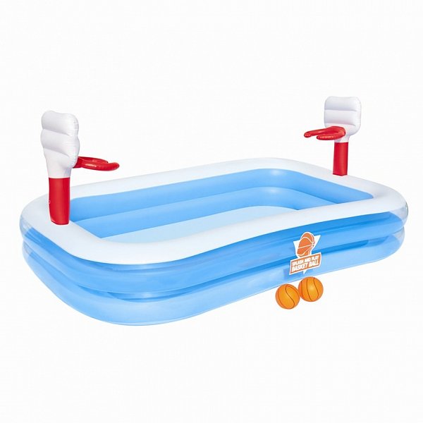 Bestway - Nafukovací bazén Family Pool Deluxe Basketball 254 x 168 x 102 cm