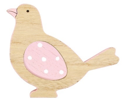 Dřevěný ptáček na postavení - růžový