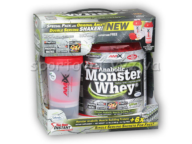 Anabolic Monster Whey 2200g + Monster - Shaker-blueberry-shake
