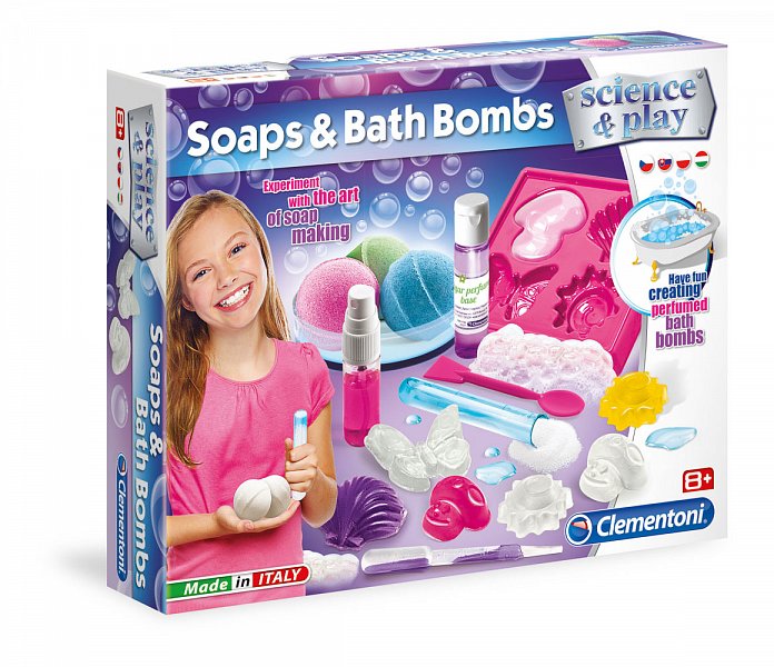 Clementoni Science and Play - dětská laboratoř Výroba mýdel a koupelnových bomb