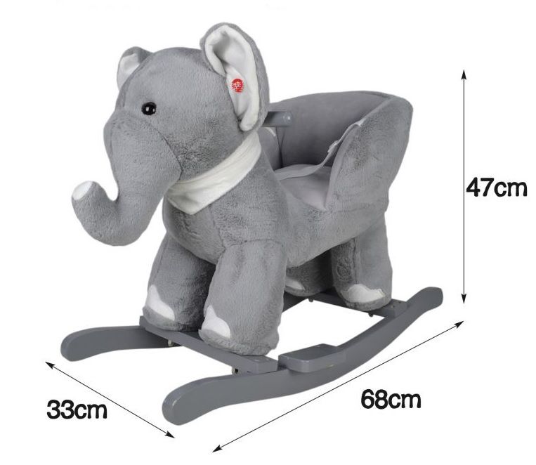 Infantastic Plyšový hrací houpací slon, 68 x 33 x 47 cm