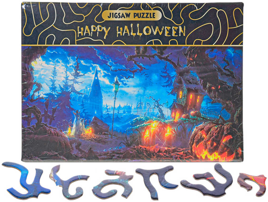 PUZZLE Happy Halloween Dýňová zahrada 75x50cm 468 dílků skládačka v krabici