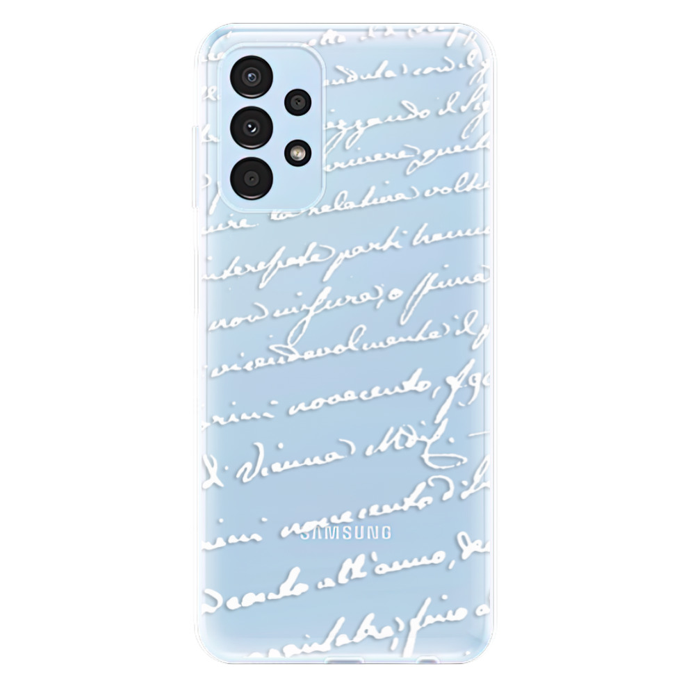 Odolné silikonové pouzdro iSaprio - Handwriting 01 - white - Samsung Galaxy A13
